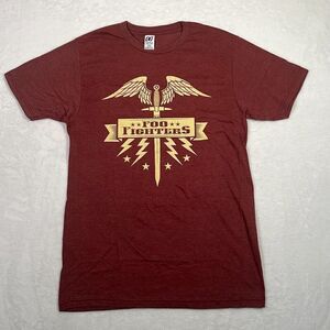 FOO Fighters flying sword burgundy concert band‎ Live nation T-shirt Men Small